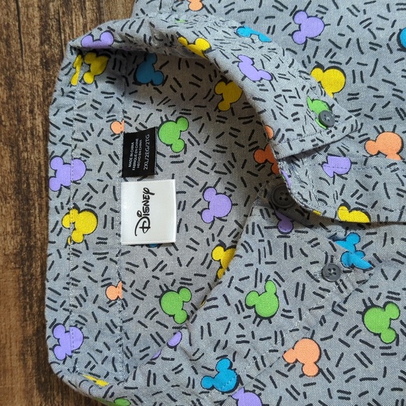 WALT DISNEY World Mickey Mouse All Over Print  Button Front Camp Shirt 90s XXL - Picture 2 of 9
